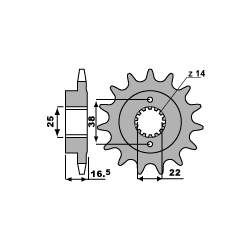 PBR ZĘBATKA PRZEDNIA 2205 15 18NC DUCATI 1000 MONSTER S2R 06-08 (JTF741.15) (ŁAŃC. 525)