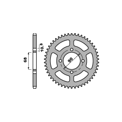 PBR ZĘBATKA TYLNA 243 53 F HONDA MTX 125 RW 83-94 (JTR241.53) (ŁAŃC. 428)