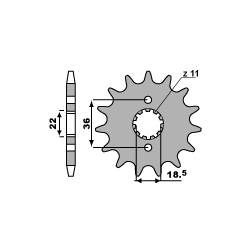 PBR ZĘBATKA PRZEDNIA 2506 13 18NC HONDA NX 250 (88-93) (STOSOWAĆ 2067 13) (ŁAŃC. 520)