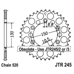 JT ZĘBATKA TYLNA 270 52 YAMAHA YZ/YZF/WRF '99-'18 (JTR245/2.52)* (ŁAŃC. 520)