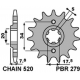 PBR ZĘBATKA TYLNA 279 45 C45 KTM 125 DUKE 11-13 (JTR273.45) (ZAMIENNA Z 4668 45) (ŁAŃC. 520) (OTWÓR 8,5MM)