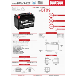 BS AKUMULATOR BTX9 (FA) (YTX9-BS) 152X88X106 12V 8AH BEZOBSŁUGOWY - ZALANY (120A) (9)