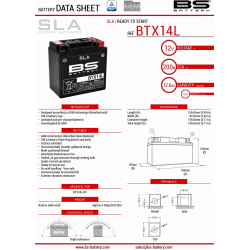 BS AKUMULATOR BTX14 (FA) (YTX14-BS) 12V 12AH 150X87X145 BEZOBSŁUGOWY - ZALANY (200A) (4)