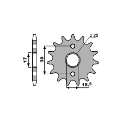 PBR ZĘBATKA PRZEDNIA 332 13 18NC (ŁAŃC. 420)