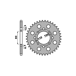 PBR ZĘBATKA PRZEDNIA 333 13 18NC HONDA CR 125 (86) (ŁAŃC. 520)