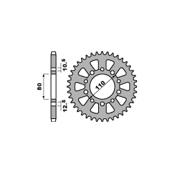 PBR ZĘBATKA TYLNA 334 40 C45 HONDA VF 500F 85-88, VF 750 C 95-04 (JTR1334.40) (ŁAŃC. 530)