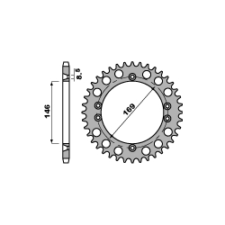 PBR ZĘBATKA TYLNA 3550 51 ALUMINIOWA (ERGAL)