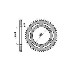 PBR ZĘBATKA TYLNA 3552 51 C45 GILERA 350 XRT 88-89 (ŁAŃC. 520) (JTR5.51)