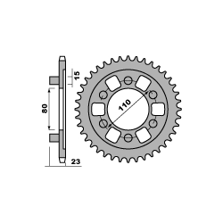 PBR ZĘBATKA TYLNA 3553 36 C45 APRILIA AF1 125 87-92 (ŁAŃC. 520) (JTR19.36)