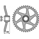 PBR ZĘBATKA TYLNA 3555 40 F APRILIA 50 AF 1 88-93 (ŁAŃC. 415)