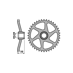 PBR ZĘBATKA TYLNA 3555 40 F APRILIA 50 AF 1 88-93 (ŁAŃC. 415)