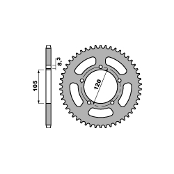 PBR ZĘBATKA TYLNA 3565 45 F APRILIA 50 RX (93-95) (ŁAŃC. 415)