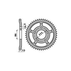 PBR ZĘBATKA TYLNA 383 43 C45 GILERA 350/600 NORD WEST (ŁAŃC. 520)