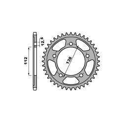 PBR ZĘBATKA TYLNA 408 39 C45 HONDA CB 1300 F/S 03-13 (JTR302.39) (ŁAŃC. 530)