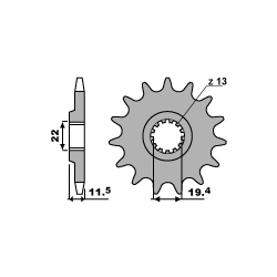 PBR ZĘBATKA PRZEDNIA 4101 15 18NC (ŁAŃC. 428)