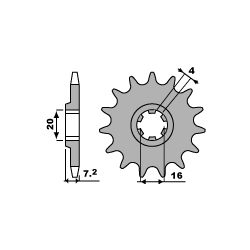 PBR ZĘBATKA PRZEDNIA 413 14 18NC (ŁAŃC. 420)