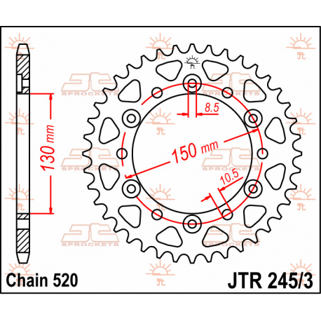 JT ZĘBATKA TYLNA 4309 43 HONDA XL600/XL500/NX650/XR600/FX650 (JTR245/3.43)* (ŁAŃC. 520)