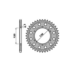 PBR ZĘBATKA TYLNA 4324 51 C45 YAMAHA TZR 125RR 96-00 (ŁAŃC. 428)