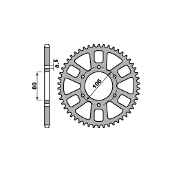 PBR ZĘBATKA TYLNA 4338 56 C45 HONDA CRE 50 (95-01) (ŁAŃC. 428)