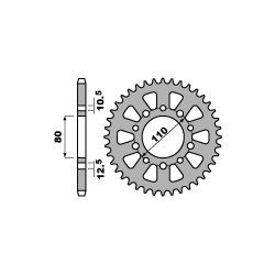 PBR ZĘBATKA TYLNA 4347 36 C45 KYMCO 250 VENOX 05-08 (ŁAŃC. 520)