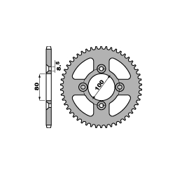 PBR ZĘBATKA TYLNA 4351 50 F HONDA CRF 100 04-09, XR 100R (ŁAŃC. 428)