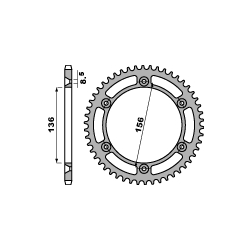 PBR ZĘBATKA TYLNA 4365 41 C45 DR 650 SE (96-13) (JTR1791.41) (ŁAŃC. 525)