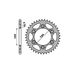 PBR ZĘBATKA TYLNA 4366 37 C45, DUCATI 916 MONSTER (01-03) (JTR745.37) (ŁAŃC. 525)