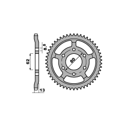 PBR ZĘBATKA TYLNA 4368 45 C45 YAMAHA XT 225, SERROW 92-07 (JTR1869.45) (ŁAŃC. 428)