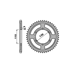 PBR ZĘBATKA TYLNA 4372 44 YAMAHA YBR 250 07-11 (ŁAŃC. 428) (JTR1870.44)