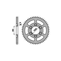 PBR ZĘBATKA TYLNA 4429 48 F RIEJU 50 RR (ŁAŃC. 420) (JTR1076.48)