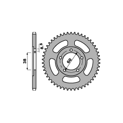 PBR ZĘBATKA TYLNA 4431 44 F RIEJU 50 RS (98-04) (ŁAŃC. 420)