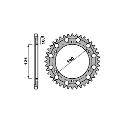 PBR ZĘBATKA TYLNA 4435 40 C45 CAGIVA RAPTOR 1000 00-06 (ŁAŃC. 530)