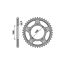 PBR ZĘBATKA TYLNA 4447 40 C45 APRILIA RSV 1000 04-11, TUONO 1000 06-10 (JTR702.40) (ŁAŃC. 525)