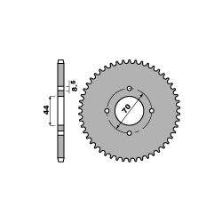 PBR ZĘBATKA TYLNA 4493 22 SUZUKI LT 80 (89-06), KAWASAKI KSF80 (KFX80) 03-06 (ŁAŃC. 520) (JTR1795.22)