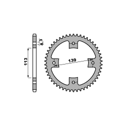 PBR ZĘBATKA TYLNA 4509 35 C45 SUZUKI LTR 450 06-09 (-1) (JTR1760.35) (ŁAŃC. 520)