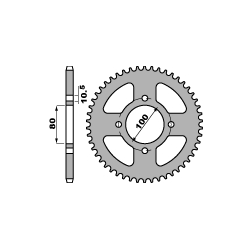 PBR ZĘBATKA TYLNA 4533 45 F GZ 125 (98-05) (ŁAŃC. 428) (JTR1794.45)