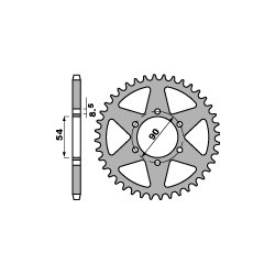 PBR ZĘBATKA TYLNA 4536 60 F MALAGUTI 50 XSM 07-08 (ŁAŃC. 420)