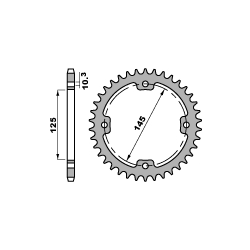 PBR ZĘBATKA TYLNA 4588 37 C45 YAMAHA YFZ 450R '09-'19, YFM 250/350/450/700 RAPTOR (JTR1857.37) (ŁAŃC. 520)