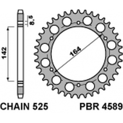 PBR ZĘBATKA TYLNA 4589 44 C45 HYOSUNG GT 650 COMET 04-'15 (JTR1074.44) (ŁAŃC. 525)