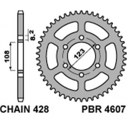 PBR ZĘBATKA TYLNA 4607 49 C45 DERBI GPR 125 4T 09-13 (ŁAŃC. 428)