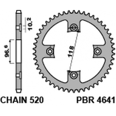 PBR ZĘBATKA TYLNA 4641 42 C45