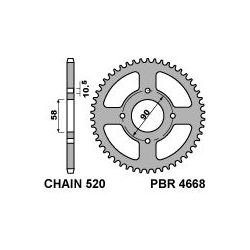 PBR ZĘBATKA TYLNA 4668 44 HONDA XL 125V VARADERO 01-13 (ZAMIENNA Z 279 44) (ŁAŃC. 520)