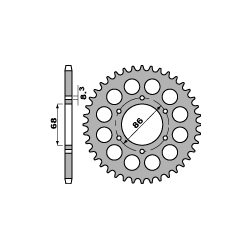 PBR ZĘBATKA TYLNA 468 42 F KAWASAKI BN 125 04-06 (ŁAŃC. 428)