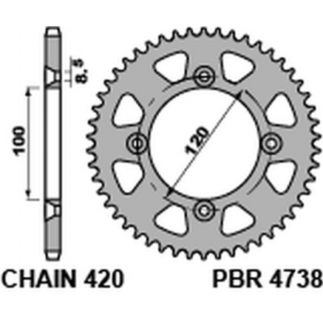 PBR ZĘBATKA TYLNA 4686 38 HONDA CBR 250R '11-'13, CBR 300R '14-'16