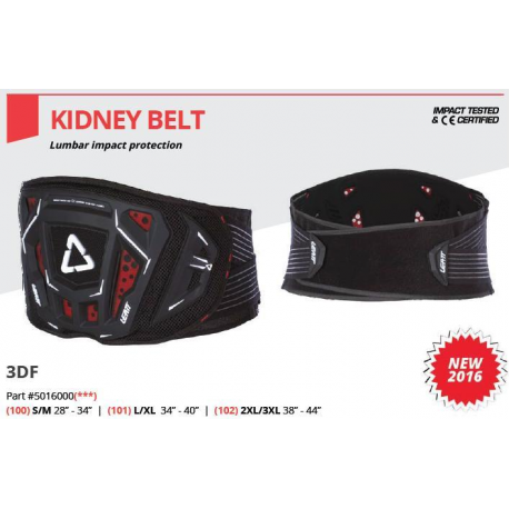 LEATT (2021/2022) PAS NERKOWY KIDNEY BELT 3DF 3.5 BLACK KOLOR CZARNY ROZMIAR S/M