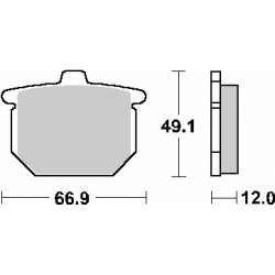 SBS WYPRZEDAŻ KLOCKI HAMULCOWE KH29 STREET CERAMIC KOLOR CZARNY PASUJE DO: HONDA GL1100 '75-'77 PRZÓD