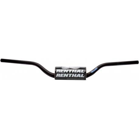 RENTHAL KIEROWNICA 1,1/8 CALA (28,6MM) MX FATBAR BLACK RC HIGH KOLOR CZARNY Z GĄBKĄ