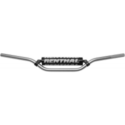 Renthal, řidítka 7/8" (22mm) MX Handlebar SILVER ENDURO HIGH PADDED, stříbrná barva s chráničem