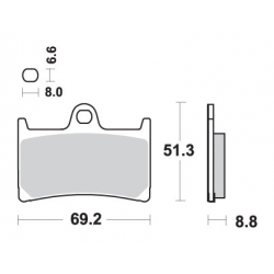 SBS KLOCKI HAMULCOWE KH252 / KH380 RACING DUAL CARBON KOLOR CZARNY