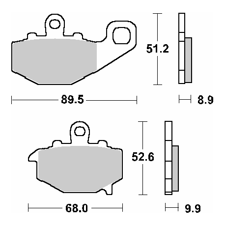 SBS KLOCKI HAMULCOWE KH192 STREET CERAMIC KOLOR CZARNY PASUJE DO: KAWASAKI ER-6F/GPZ/KLE/Z/ZR/ZX-6R/ZX-9R/ZX-10R/ZZR TYŁ